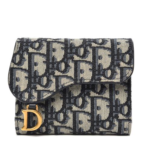 dior blue saddle wallet